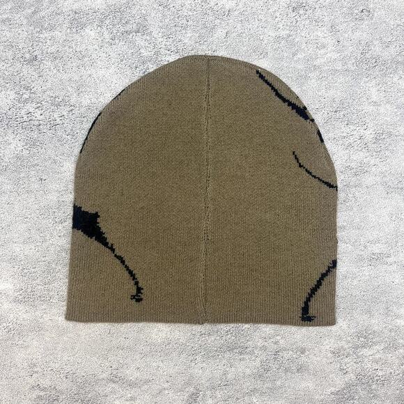 Y2k 2000s grunge gothic punk beige warm weather beanie - Picture 3 of 6